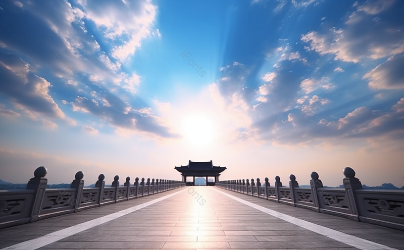 蓝色晴空下蓝天白云远景建筑实拍背景,高清,摄影图,摄影图片,图片大全,摄影图免费下载